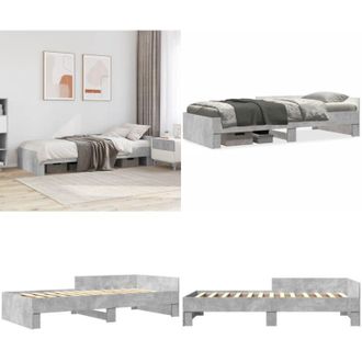 vidaXL Giroletto Grigio Cemento 75x190 cm in Legno Multistrato - Letto con sponde - Materasso per bambini