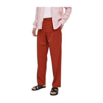 Benetton Heren, Broeken, Bruin, Maat: S Viscose