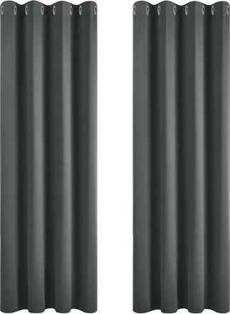 No Brand Cortinas De Dos Paneles, Opacas, De Color C&aacute;lido, De 200 X 140 Cm (alto X Ancho), De Color Gris Oscuro