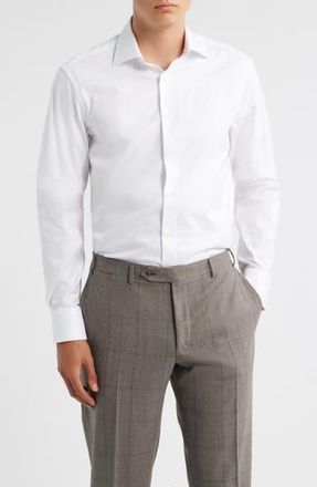 Canali Regular Fit Dress Shirt in White at Nordstrom Rack, Size 18 - R