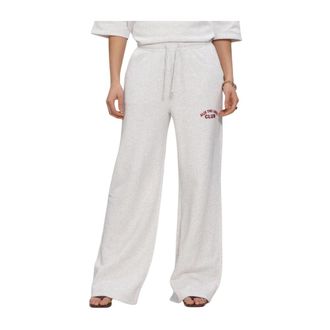 ALIX The Label Alix The Label - Gebreide wijde joggingbroek - Dames - Broeken - Grijs - Maat: XL Katoen
