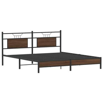 Berkfield Home Decorative Bed Frame without Mattress Brown Oak 183x203 cm Engine