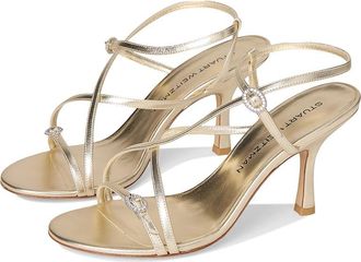 Stuart Weitzman Kensington Strappy Sandals 85 Womens Dress Sandals Light Gold : 10.5 M, Leather