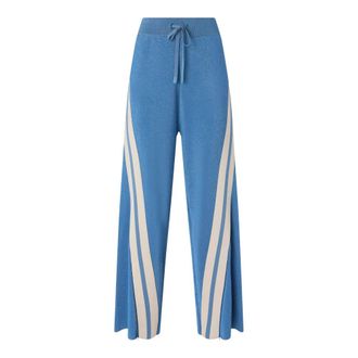 Pinko Wide Trousers, female, Blue, Size: S Tormenta Trousers