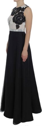 Dolce & Gabbana Womens Floral Silk Sheath Dress Black