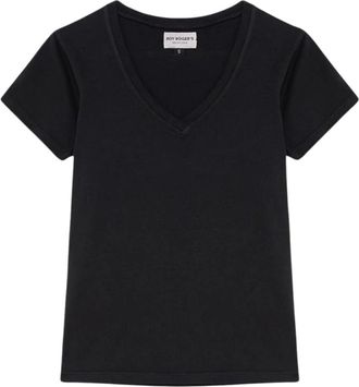 Roy Rogers T-Shirts, female, Black, Size: XS Black V-Neck T-Shirt and Polo