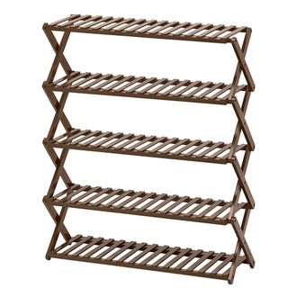 OEM Zapatero Plegable De Bamb&uacute; Resistente, Autoportante Y F&aacute;cil De Montar. Organizador De Zapatos Robusto Con 5 Estantes, Ideal Para Recibidores, Pasillos