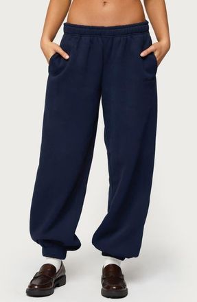 Edikted Jayce Sweatpants in Navy at Nordstrom, Size X-Small