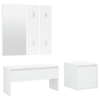 vidaXL Set Di Mobili Da Corridoio Bianco In Legno Multistrato Vidaxl