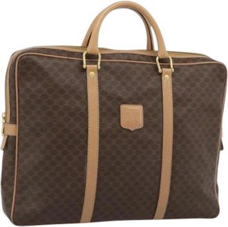 Celine Pre-owned Vintage Canvas Business Bag - Dames - Vintage Handtas - Bruin - ONE Size - Leer - Vintage
