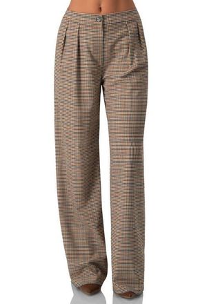 Ivonne Straight Pleated Patterned Trousers in Multicolor at Nordstrom, Size 12