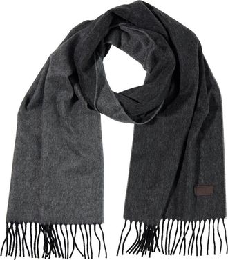 Hickey Freeman Cashmere Double Face Solid Scarf in Black/charcoal at Nordstrom Rack