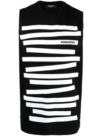 Dsquared2 logo-print striped vest - Black