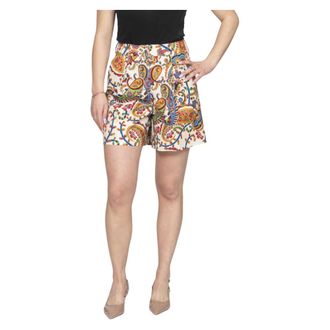Etro Etro, Casual Shorts, female, Multicolor, Size: M Printed Stretch Cotton Shorts X0801