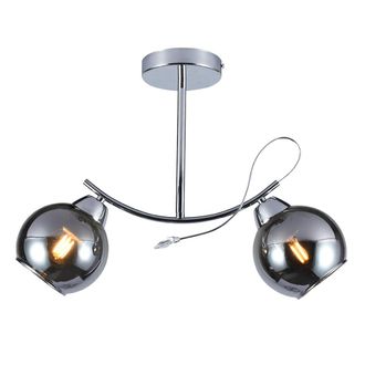 OEM Plafoniera Milagro Connor Cromata 2 Luci E27 Vetro