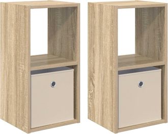 vidaXL Mesita De Noche 2 Uds. Roble Sonoma 30,5 X 27 X 59,5 Cm Vidaxl