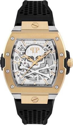 Philipp Plein The $keleton 2.0 Automatic Silicone Strap Watch, 44mm in Two Tone at Nordstrom