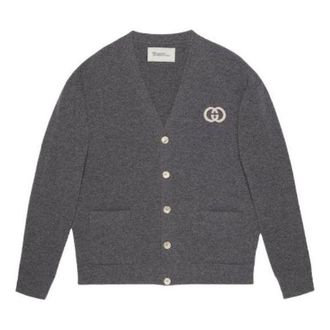 Gucci Knit Wool Cardigan With Interlocking G Grey 774005-XKDXR-1209