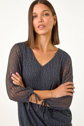 Roman Burnout Print Overlay Top
