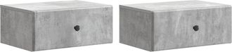 vidaXL Mesita De Noche De Pared 2 Uds. Gris Hormig&oacute;n 49 X 34,5 X 20 Cm Vidaxl