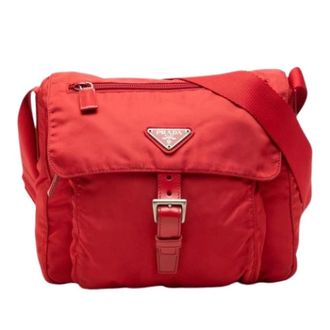 Prada Pre-owned Nylon Crossbody Bag - Dames - Pre-owned - Rood - Maat: ONE Size Nylon