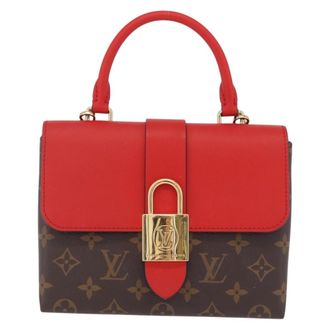 Louis Vuitton Locky Monogram Canvas With Leather Red Canvas Handbag (Pre-Owned)