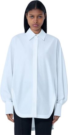 Sportmax Ovest Oversized Katoenen Poplin Overhemd - Dames - Overhemden - Wit - XS - Katoen - Overhemden