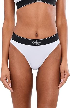 Calvin Klein Underwear Graphic High-Waist Bikini Womens Underwear White : MD (US 8-10), Elastane/Polyester