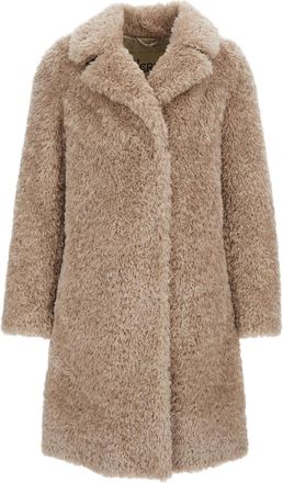 Herno Beige Faux Fur Lapels Coat