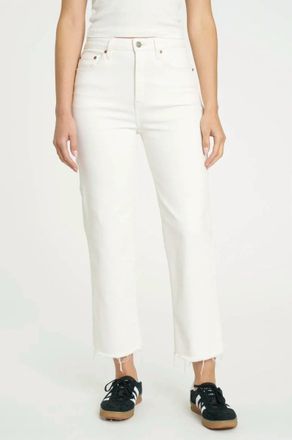 Daze Sundaze Utility Crop High Rise Straight Crop Jeans In Cream
