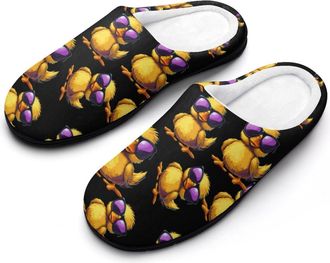 Generic Cute Duck with Glasses Cotton Slippers for Women Indoor Outdoor Slipper Slip-On Memory Foam Home Shoes