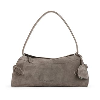 Ralph Lauren Su&egrave;de schoudertas - Dames - Tassen - Beige - Maat: ONE Size Su&egrave;de