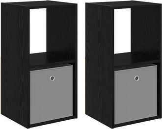 vidaXL Mesita De Noche 2 Uds. Roble Negro 35 X 32 X 68,5 Cm Vidaxl