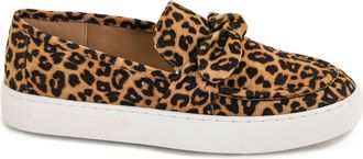 Corkys Footwear Womens Why Knot Slip On Bow Sneaker In Leopard