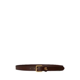 Ralph Lauren Cintura sottile in pelle - - Accessories - Donna - Marrone - S