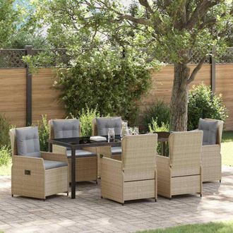 vidaXL Conjunto De Comedor De Jard&iacute;n 7 Pcs Beige Y Gris Claro Vidaxl