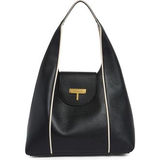 Elie Tahari Alesia Faux Leather Hobo Bag in Black at Nordstrom Rack
