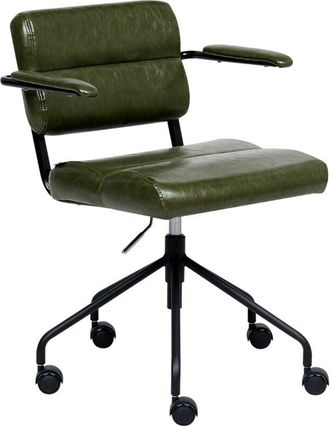 Beliani Desk Chair CANDOR Faux Leather Dark Green