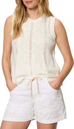 Sanctuary Easy Pointelle Knit Sleeveless Top in Chalk White at Nordstrom, Size X-Large