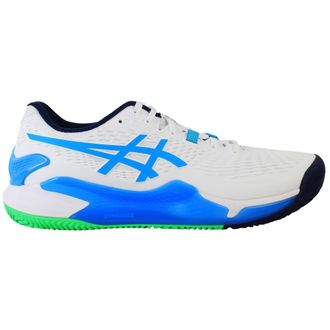 Asics Asics Gel-Resolution 9 Clay Mens White Tennis Shoes - Blue & White - Size UK 10.5