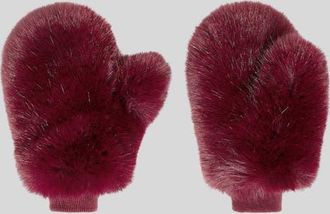 Cynthia Rowley Faux Fur Oversized Mittens in Burgundy at Nordstrom