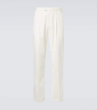 The Row Belamy cotton and cashmere straight pants