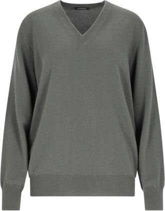 Canessa V-Neck Sweater In Green Cashmere