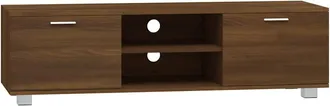 vidaXL Vidaxl - Mueble Para Tv Madera Contrachapada Marr&oacute;n Roble 140x40,5x35 Cm