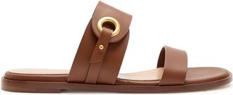 Gianvito Rossi Belted Leather Sandals - Tan - 39 (IT39 / UK6)