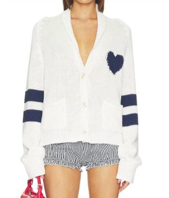 John & Jenn Maddox Heart Cardigan In Seaside Amour
