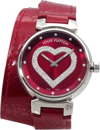 Louis Vuitton Pre-owned Vintage Polshorloge - Dames - Vintage Horloges - Rood - ONE Size - Leer - Vintage