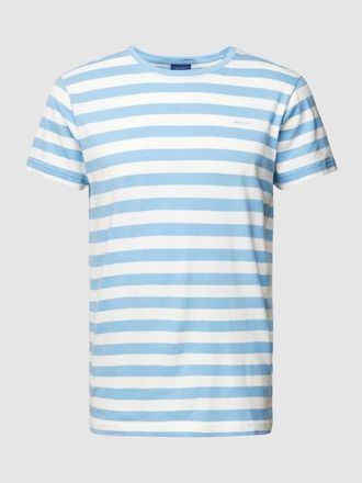 GANT T-Shirt mit Streifenmuster in Hellblau, Größe L