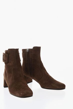 Roger Vivier Tronchetti POLLY In Suede con Fibbia Tono su Tono Roger Vivier
