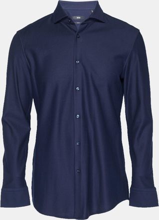 HUGO BOSS Boss By Hugo Boss Navy Blue Cotton Slim Fit Shirt